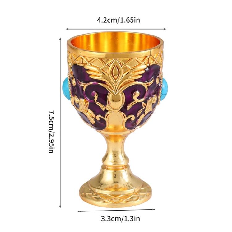 Butterfly Embossed Metal Goblet Shot Glass For Cocktails Whiskeys Drinking Cup For Parties And Home Decoration Gift