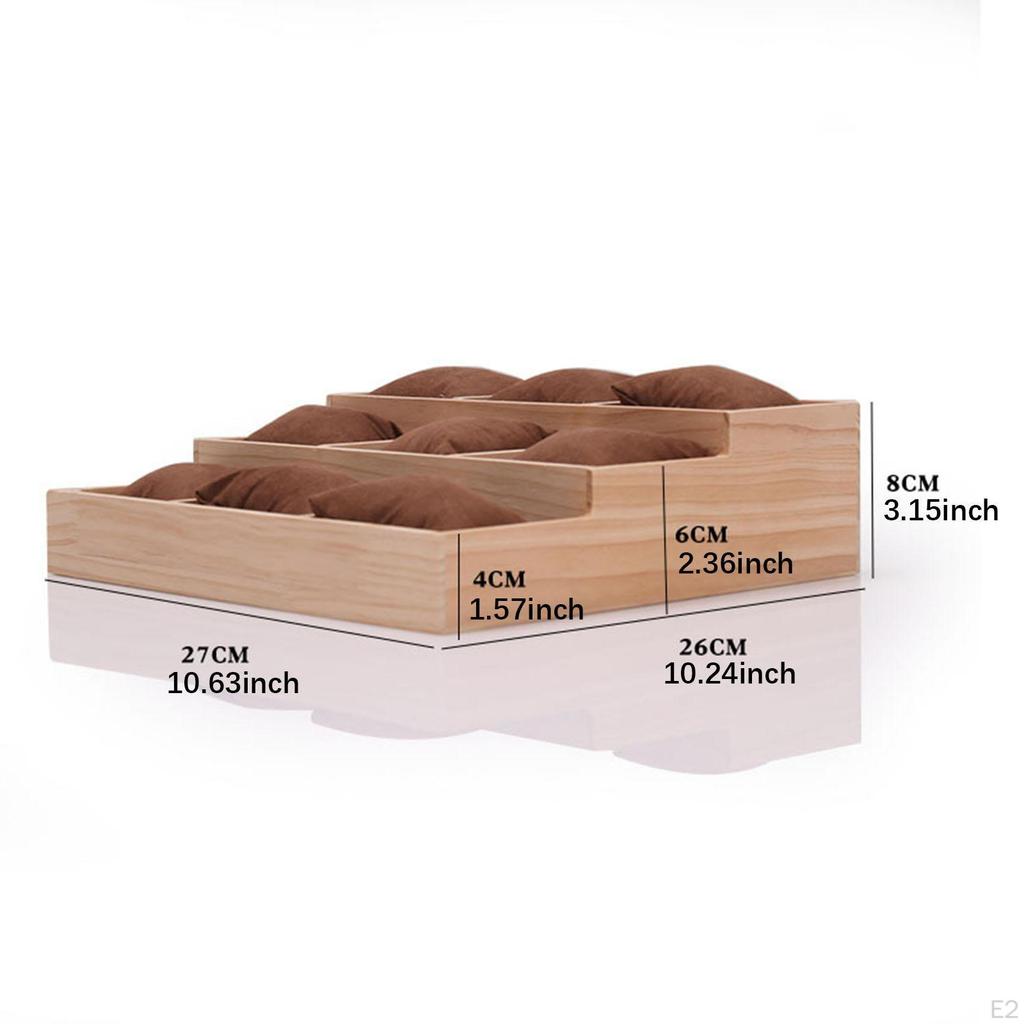 Watch Display Tray Holder Box Wooden for Bangles with Pillow Jewelry Organizer