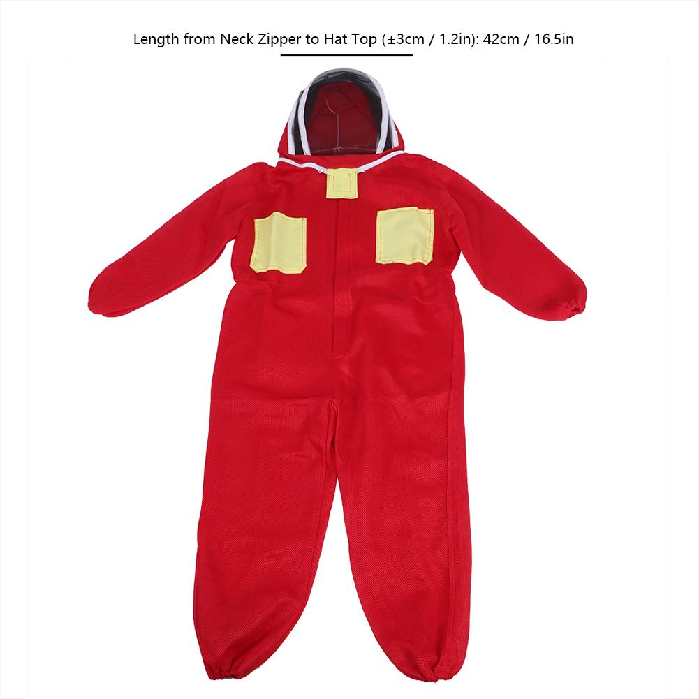 Red Beekeeping Protective Suit with Double Zipper Breathable Bee Suits Accessory for BeekeeperXXL
