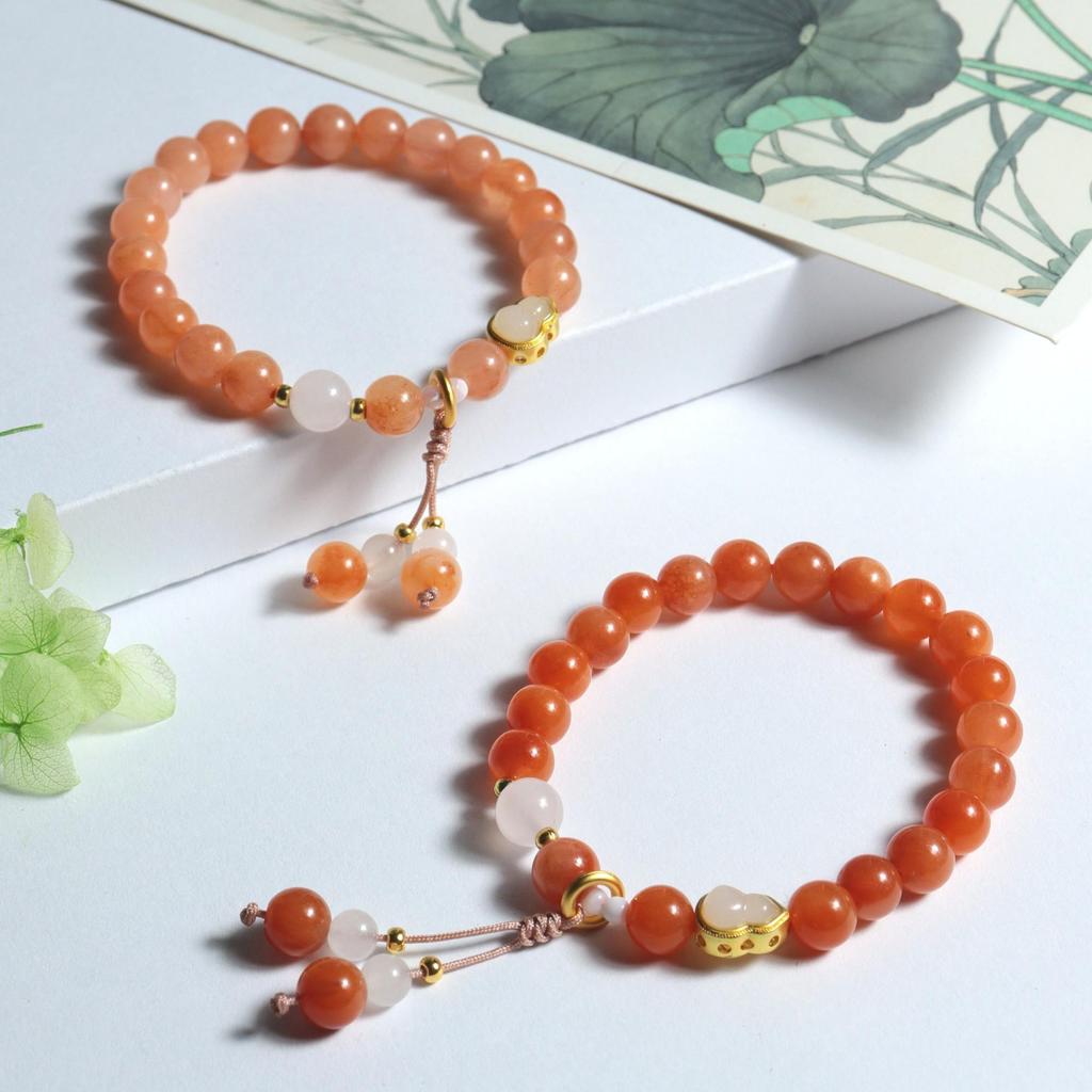 Multi Styles Natural Crystal Beaded Bracelets, Handmade Gemstone Stretch Bracelet for Women