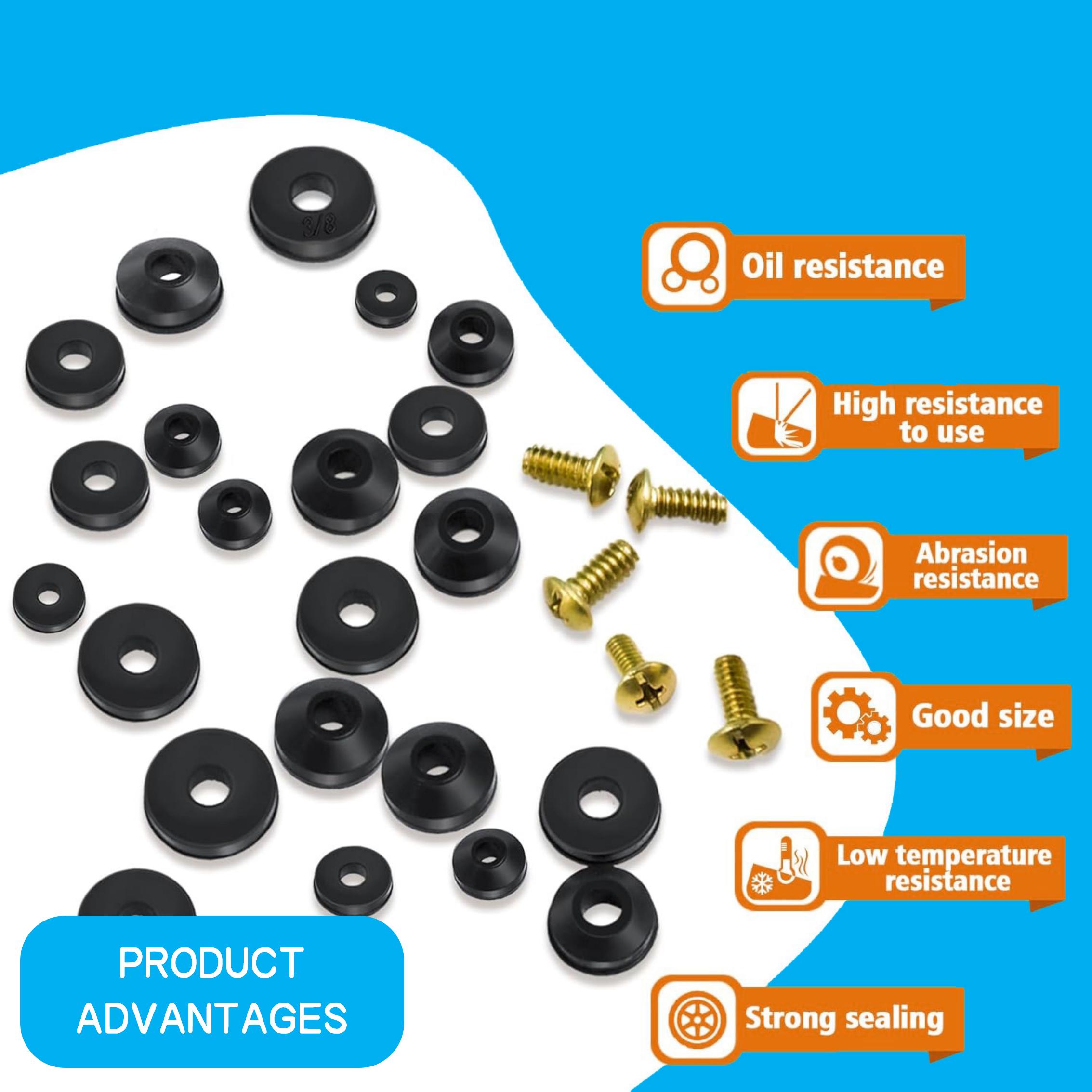 

203 Pcs Plumbing and Faucet Washers Assortment Kit for Assorted Spigot Water Hose Bib Outside Garden Faucet Splitter Gasket Leak 203Pcs