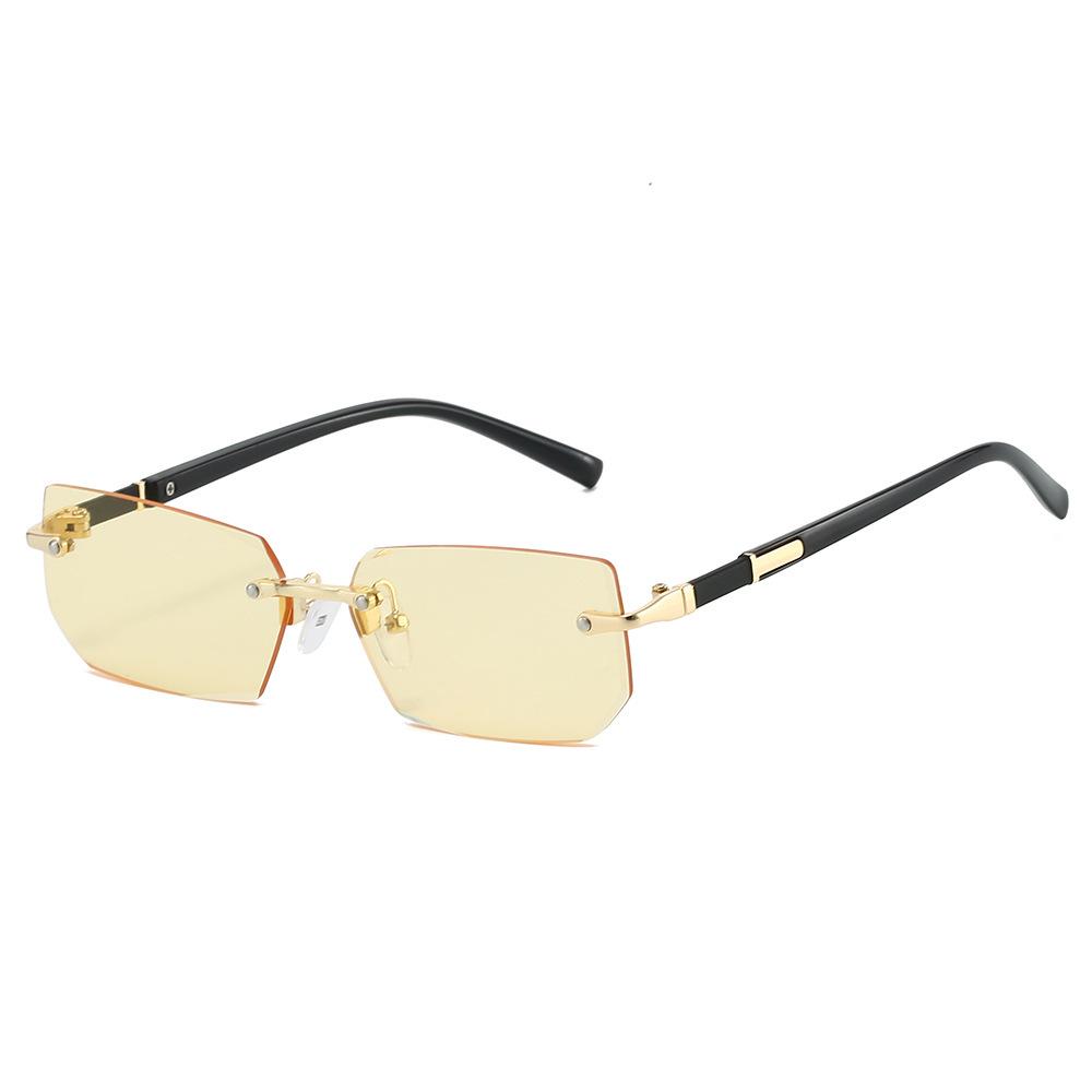 Frameless Square Women's Sunglasses - Trendy, Blue Light Blocking Glasses for Live Broadcasts