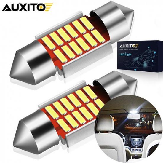 AUXITO LED 31Mm Globe 12/24V Festoon LED 2PCS Reading Bulbs C5W Map Dome Light