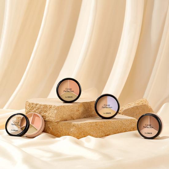 The Sam Cover Perfection Triple Pot Concealer 4 Colors [palette Design] 03 Correct Up Beige