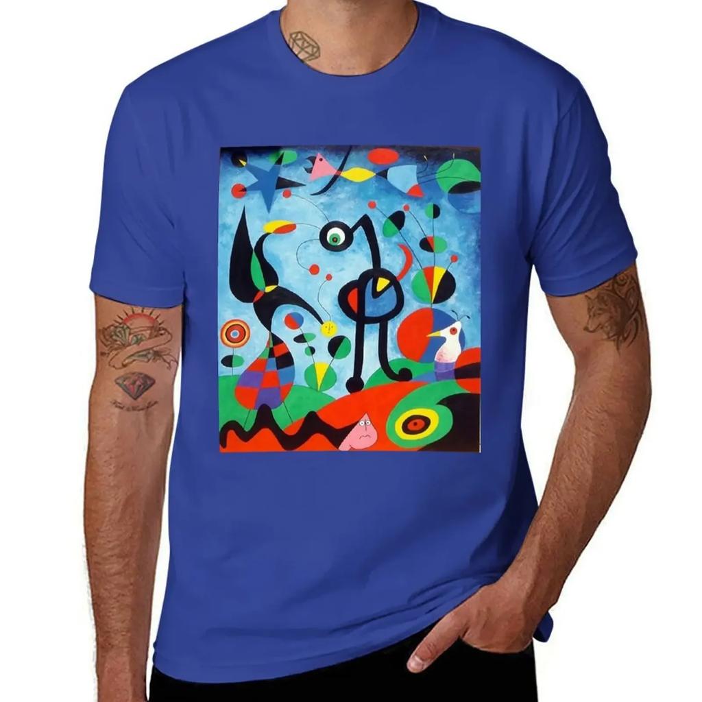 Joan Miro Giardino T-shirt basic personalizzate magliette grafiche da uomo anime