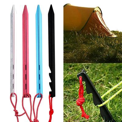1/4pcs 4 Colors Aluminum Alloy Tool Tent Pegs Accessories Round Tent Stake Camping Nails