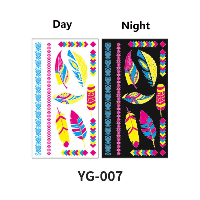 

Барная вечеринка Флуоресцентная неоновая татуировка наклейка Временная геометрия Перо Кружево Татуировка наклейка Украшения для тела Женские аксессуары 7