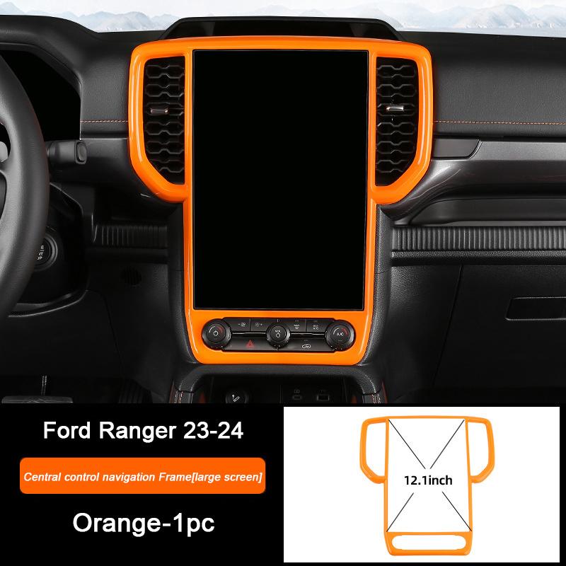 Orange Car Central Gear Shift Panel Rear Air Outlet Frame Door Trim Strip For Ford Ranger Raptor Wildtrak T9   2024 2025