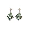 Silver Needle Cubic Zirconia Feather Dangle Earrings - Retro High-End Style, Niche Exaggerated Design for Women.