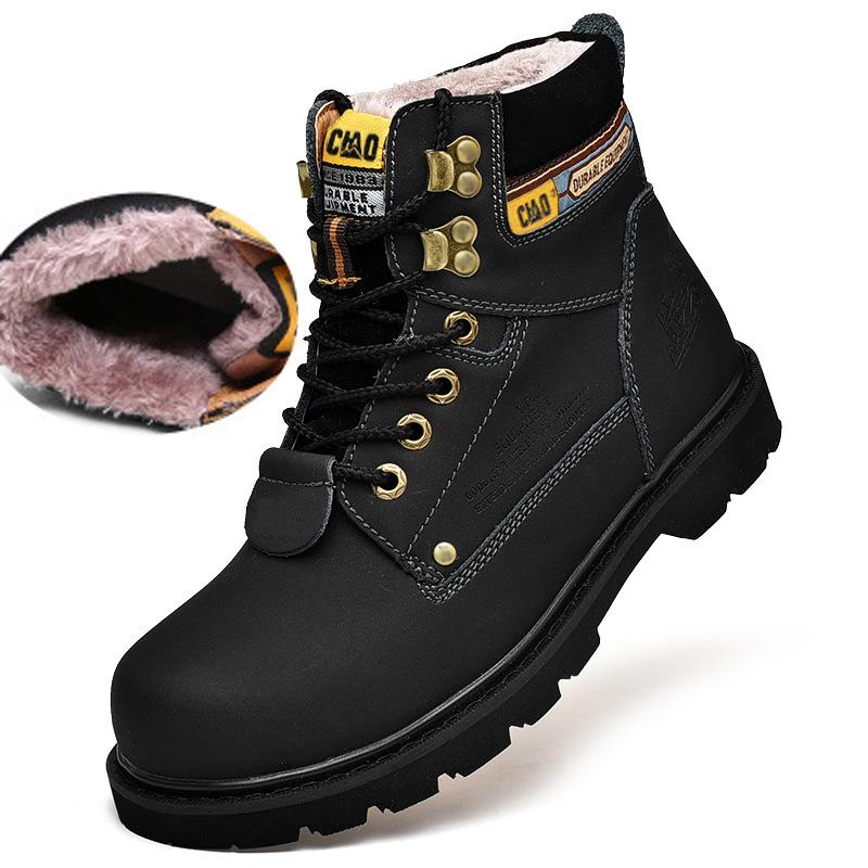 Botas tácticas de diseñador para hombre y mujer, de cuero genuino, estilo militar, para nieve, color amarillo, para exteriores, para trabajo, zapatillas de deporte