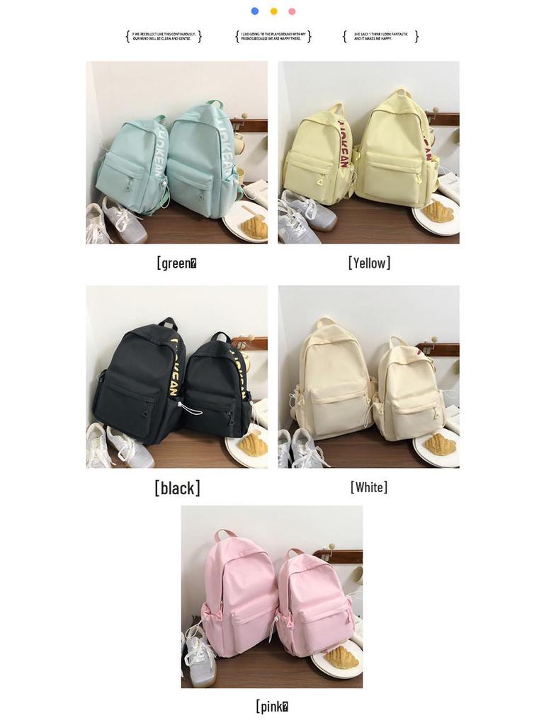 Damen Rucksack mit Buchstabenaufdruck, große Kapazität, neue Mode - Einfarbige Reise-Schultertasche für die Mittelschule