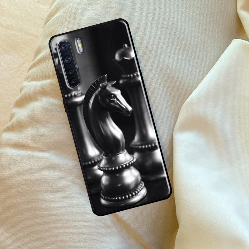 Chess Board Dark Horse For OPPO A79 A38 A58 A78 A98 A54 A74 A94 A16 A76 A96 A5 A9 A52 A72 A15 A17 A57 A53S Case