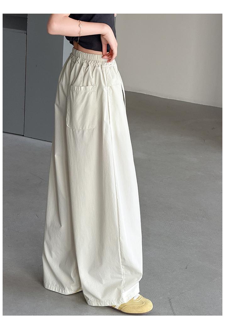Girls' 2026 New Summer Korean Edition Elastic Waist Wide Leg Pants Cotton Thin Casual Pants Relaxing Air Ball Pants