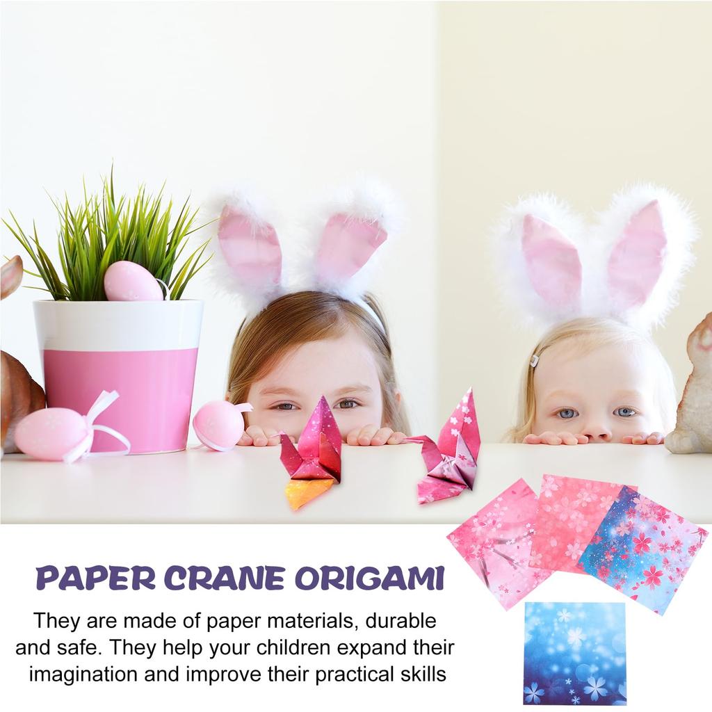 LEDMOMO Origami Paper for Making 1000 Cranes 400 Colorful DIY Craft Cherry Blossom Holographic Paper Party Decoration - Sheets, 3.74-inch Square,
