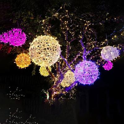 Outdoor Tree Hanging Scenic Area Light String Decoration Colorful Vine Ball Light LED Festival Lighting Atmosphere Light