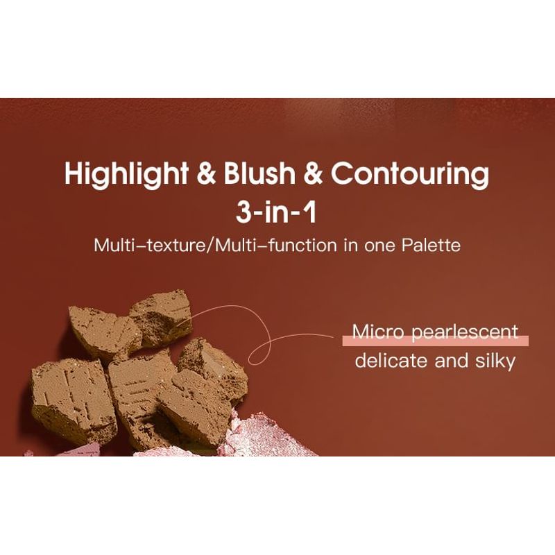 IMAGIC - Paleta Abrangente de Iluminador, Blush e Contorno