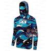 Mens Lightweight Hooded Fishing Shirt With Face Cover UV Protection Long Sleeve Outdoor Angling Apparel