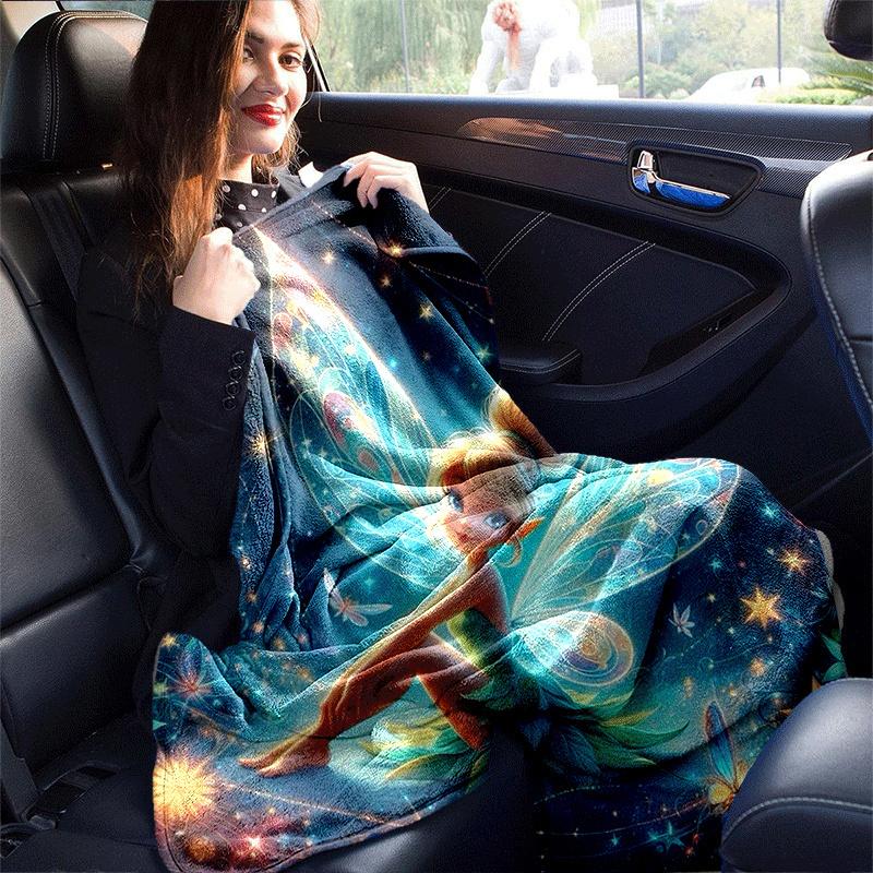 1pc Tinker Bell Printing Blanket - Soft, All-Season Throw for Office Blanket, Car, Travel