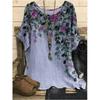 Printed round Neck Neck Casual Loose Top Print round Neck Top Women