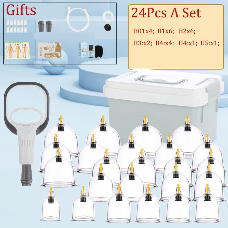 Koppesett, Koppingterapisett, 12/18/24 kopper Profesjonelt kinesisk koppesett for massasje rygg, smertelindring, fysioterapi, massasjeterapisett