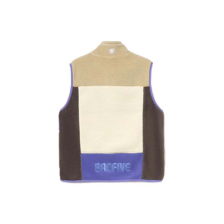 Li Ning Badfive Color Block Forro Polar Cálido Suelto Cuello Alto Chaleco Hombre Chalecos Caqui AMDR045-2