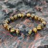 Minimalist Cross Bracelet Men Natural Tiger Eyes Lava Howlite Stone Beaded Braclet Healing Meditation Casual Accessories Joias