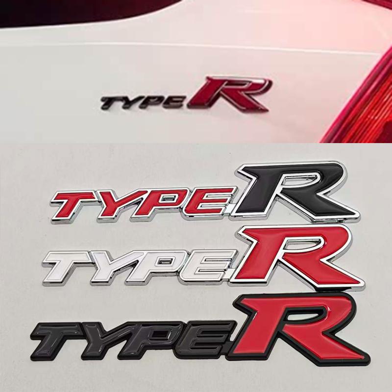 3D Metal Car Styling Type R Logo Rear Trunk Sticker Badge Emblem Decal For Honda Civic TYPE R CRV HRV Accord Fit Car Accessories