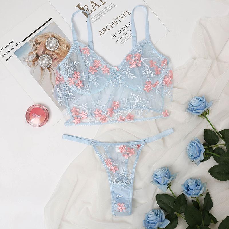 Set di Biancheria Intima Sexy da Donna Ricamato in Pizzo Europeo e Americano