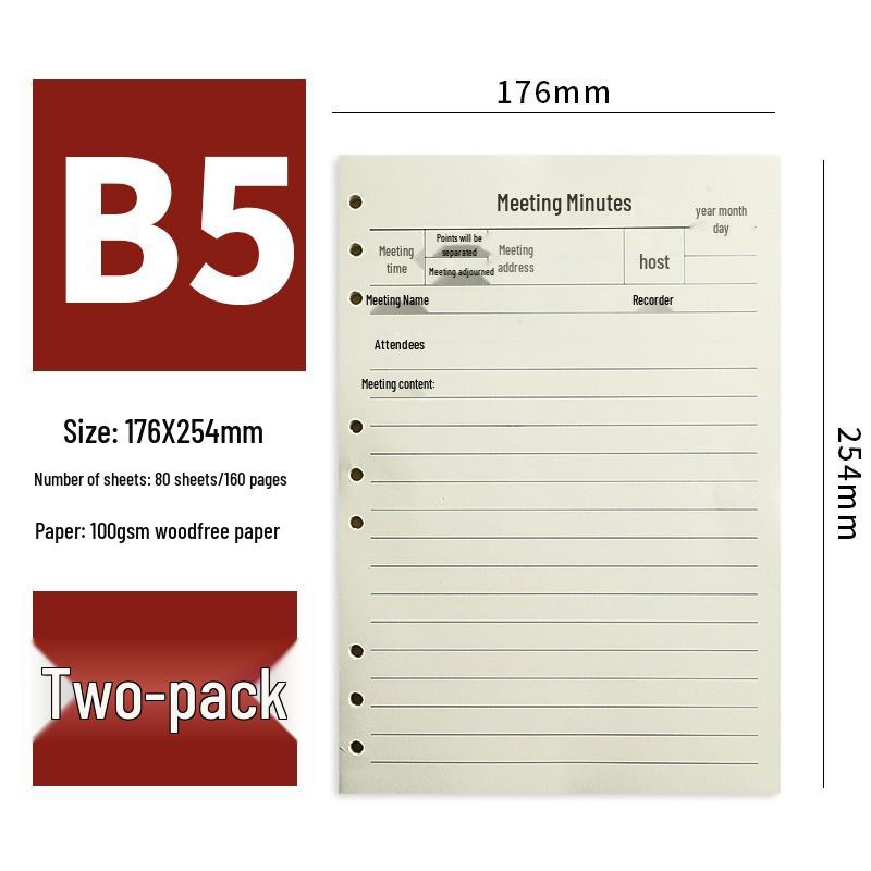 A4 Loose-leaf Meeting Notebook - Business Notepad for Minutes & Work Plan Notes