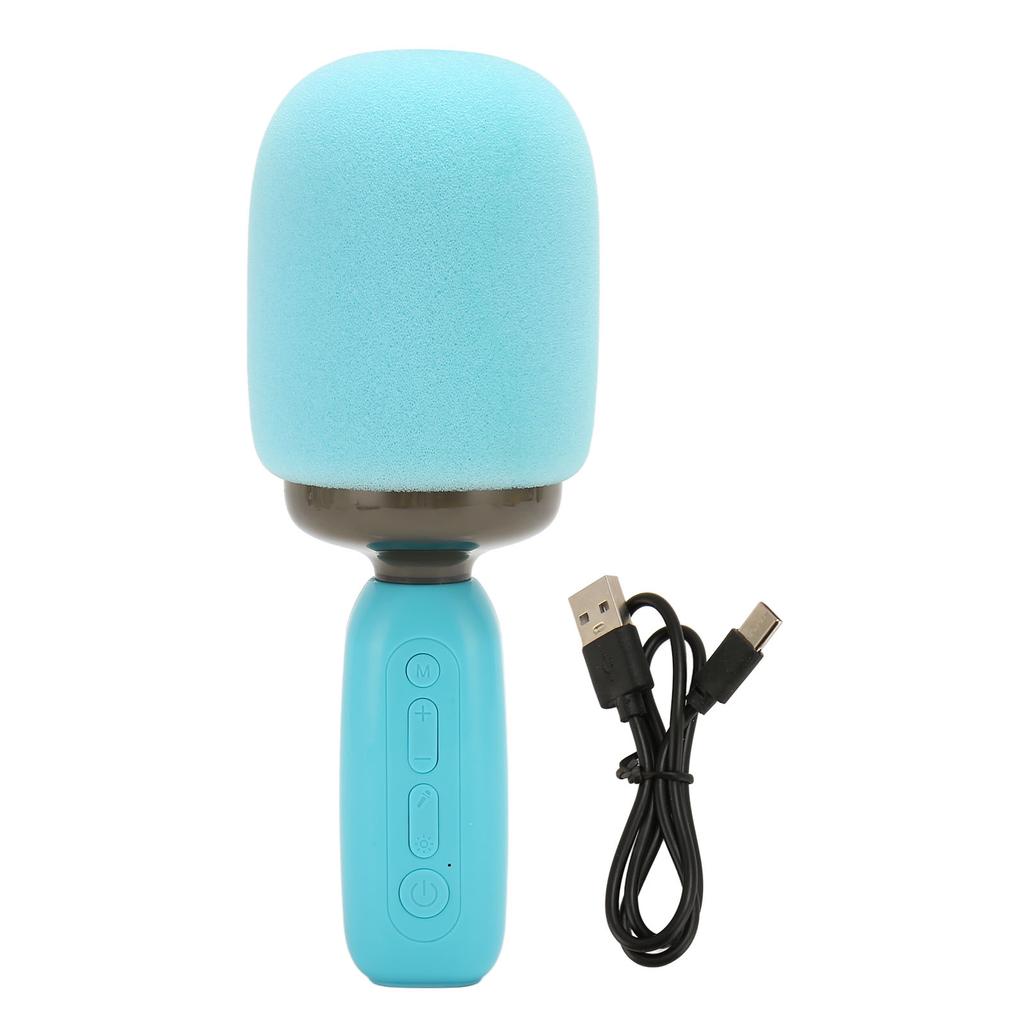 Handheld Karaoke Mic with RGB Light Support Memory Card Portable Wireless Bluetooth Singing