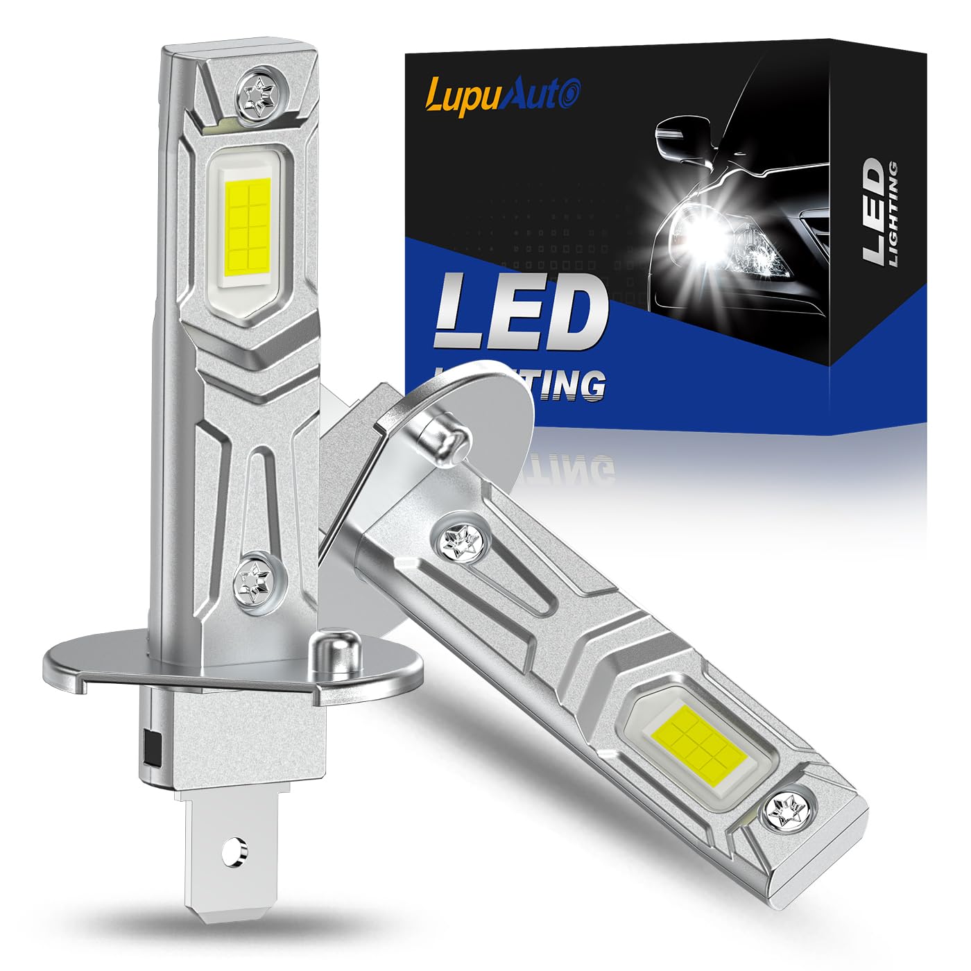 

H1 LED Headlight, Compatible with Car Inspections, H1 LED, High Brightness LED Chip, Burst H1 серебряный