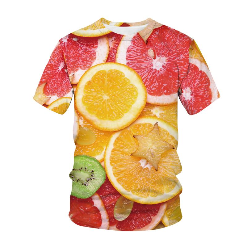 Hip Hop Fruit 3d Printed Summer Men's T-shirt Fun Kiwi Strawberry Fashion Short Sleeve Shirt Street