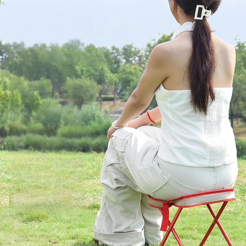 Portable Camping Stool with Oxford Fabric – Ultralight Folding Seat for Hiking, Fishing & Outdoor Travel  Pencil Bag Stool