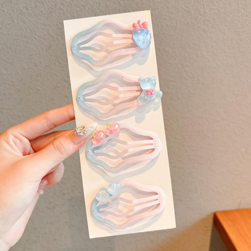 Dopamine Color Bangs Hair Clip Sideburns for Kids & Women - Duckbill Hairpin Headwear