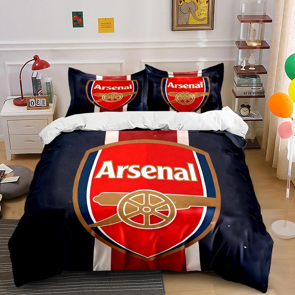 Arsenal Logo Bettwäsche Set Bettwäsche Bettbezug Set Bettbezug Kissenbezüge Heimdekoration (1 * Bettbezug 2 * Kissenbezüge, ohne Bettdecke)