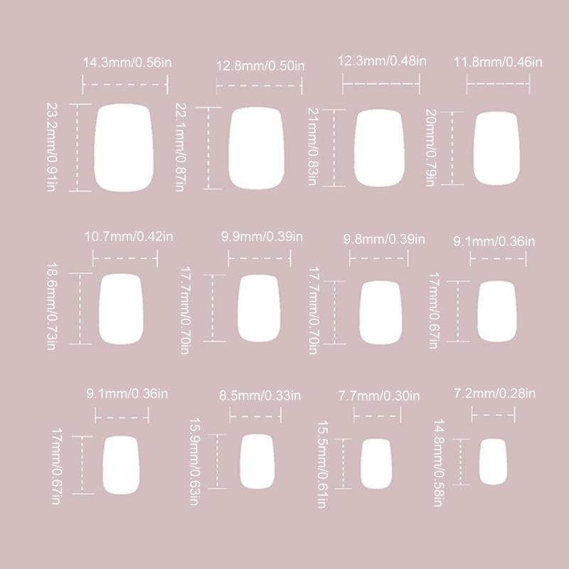 Press On Nail,Fake Nail Stick Glues On Nail False Nail Acrylic Nail Artificial False Nail for DIY Nail Art Designs