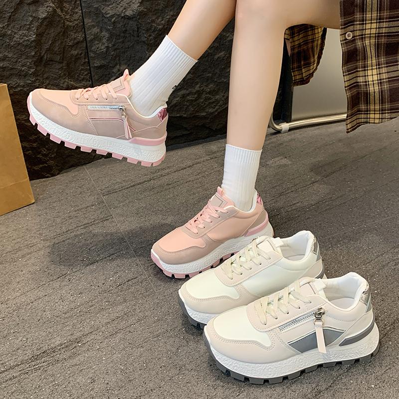 Fashion Platform Heightened Women's 2025 Autumn New Trend Versatile Fashion Lightweight Breathable Casual Sneakers