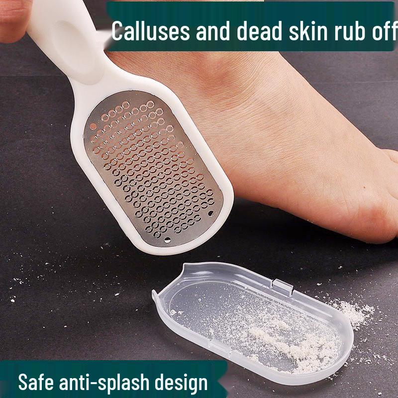 Stainless Steel Callus Remover & Foot Scrubber with Lid
