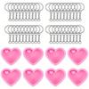 24PCS, Wedding & Valentine's Day Creative DIY Hanging Decorations Making Molds with Keychains, Heart-Shaped Keychains Kit Silicone Molds