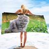 Cat Print Microfiber Lightweight Beach Towel, Soft Beach Blanket Fast Dry Super Absorbent Beach Towels for Adults and Kids