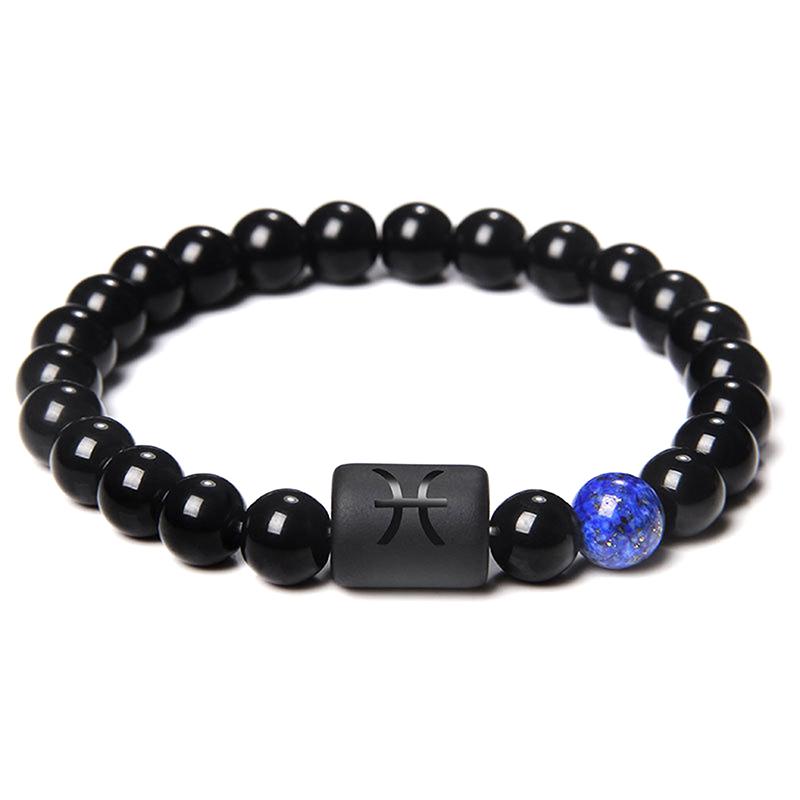 Natural Stone Beaded Bracelet 12 Constellation Couple Bracelet For Women Men High-Quality Elastic Rope Bracelet Jewelry Gifts