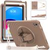 For iPad (2025)/10.9 (2022) Case Kickstand Hand Strap Tablet Cover with Shoulder Strap