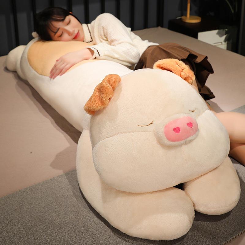 

Милая маленькая кукла-свинка, спящая на кровати с подушкой, огромная кукла-свинка, подушка, плюшевая игрушка, кукла 1.1 meters (1.3kg)