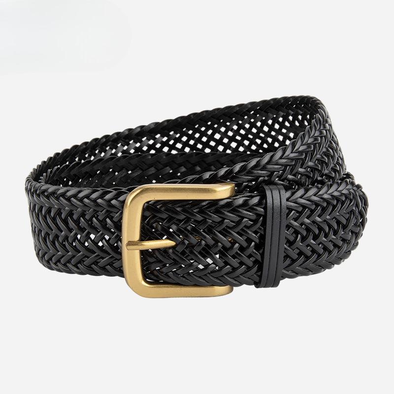 Fashion Braided Belt for Women, Boho Style Retro High-end Versatile Skirt Belt Decoration Non-porous Belt for Women