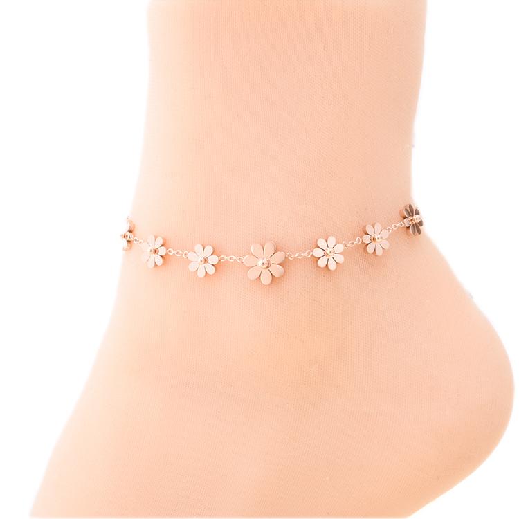 Bransoletka Na Nogę Kostkę Rose Gold