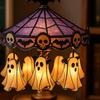 Duchový kolotočové světlo Vitrážový kolotoč Noční světlo s plovoucím duchem Halloweenská stolní lampa na čtení do ložnice krbová římsa stolní dekorace