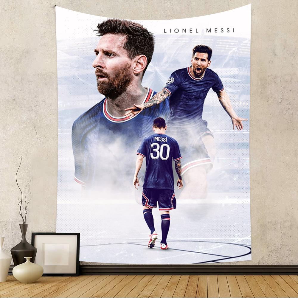 Stella del Calcio MMessi Buon Compleanno Sfondo Banner Vinile Festa di Compleanno Donna Tavolo Decorazioni Banner per Servizio Fotografico
