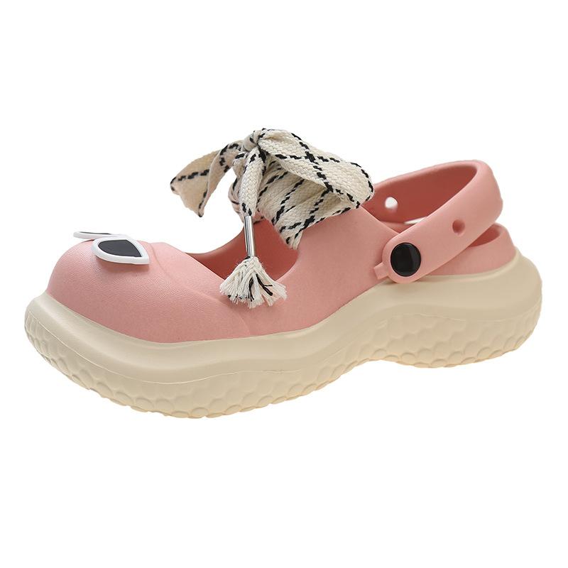 

Туфли с отверстиями женские носят новая мода два способа носить крутые тапочки на толстой подошве нескользящие повседневные пляжная сумка 40-41 розовый