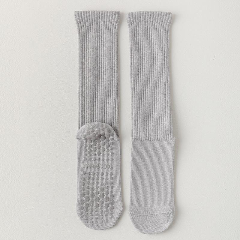 Yoga Socks, Women's Mid-calf Socks, Professional Fitness Pilates Socks, Silicone Anti-slip Sports Long Socks, Sweat-absorbing Cotton Socks