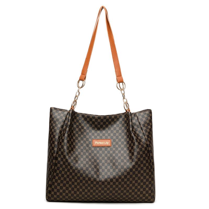 Spring and Summer New Printed Retro Casual Large-capacity Tote Bag Daily Shoulder Bag Underarm Bag Women's Bag